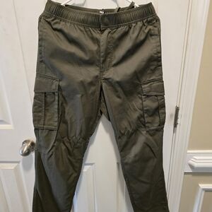 Men's Olive Green Cargo Pants with Elastic Waistband